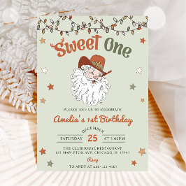 Invitación Navidades Santa Sweet One Birday Party