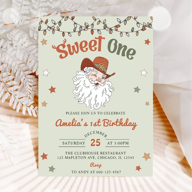 Invitación Navidades Santa Sweet One Birday Party (Subido por el creador)