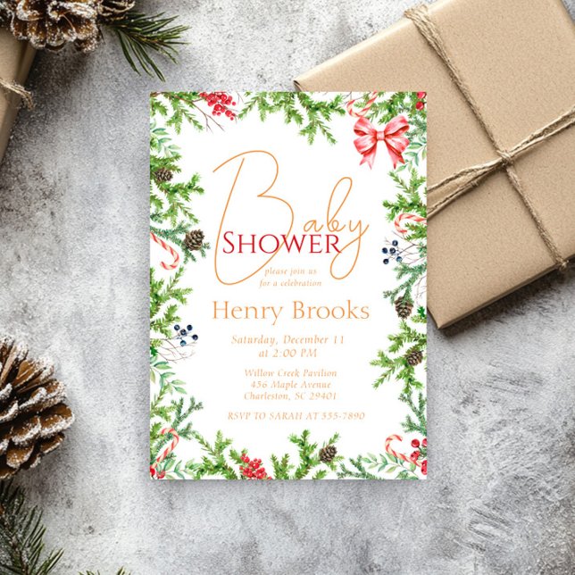 Invitación Navidades se ramifican en Baby Shower para mantene (Subido por el creador)