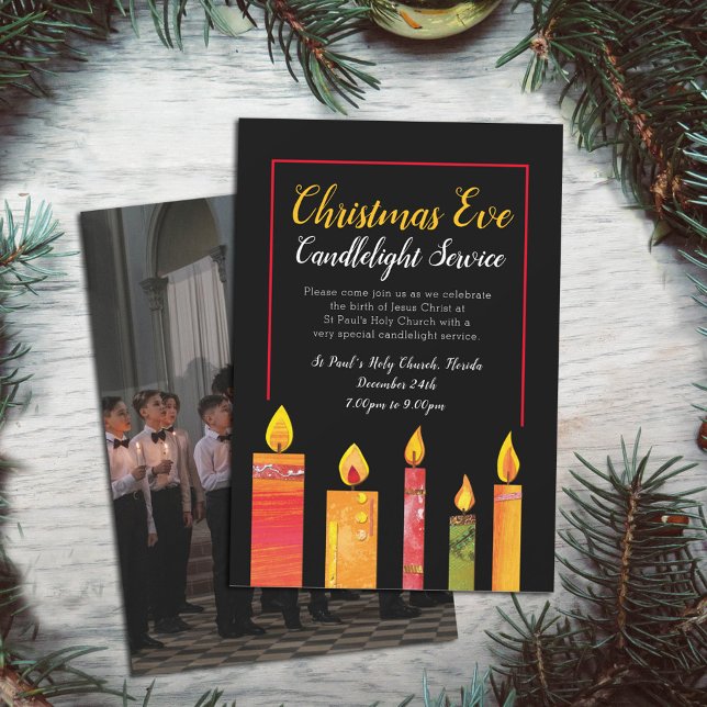 Invitación Navidades servicio de velas arte foto negra (Subido por el creador)
