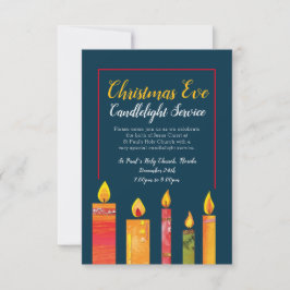 Invitación Navidades servicio de velas cinco velas de arte