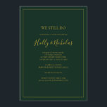 Invitación Navidades simples | Verde: Seguimos prometiendo re<br><div class="desc">Navidades simples | green seguimos prometiendo que la invitación de renovación es perfecta para tu minimalista boda de invierno moderna. La caligrafía clásica de lujo dorado, junto con el fondo verde tradicional, bordeada por un marco mínimo, completan el ambiente colorido de las vacaciones que buscas. Puedes personalizar con tus propias...</div>