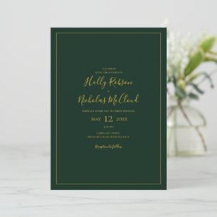 Invitación Navidades simples y elegantes   Boda Casual Verde