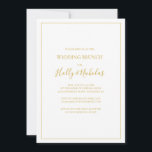 Invitación Navidades simples y elegantes | Brunch Boda blanco<br><div class="desc">Estos Navidades simples y elegantes | el brunch blanco boda es perfecto para su minimalista brunch moderno de invierno. La caligrafía clásica de lujo dorado, junto con el fondo blanco tradicional, bordeado por un marco mínimo, completan el ambiente vacacional que buscas. Puedes personalizar con tus propias fotos o gráficos o...</div>