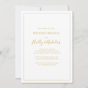 Invitación Navidades simples y elegantes   Brunch Boda blanco