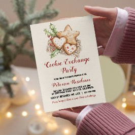 Invitación Navidades simples y elegantes intercambian cookies