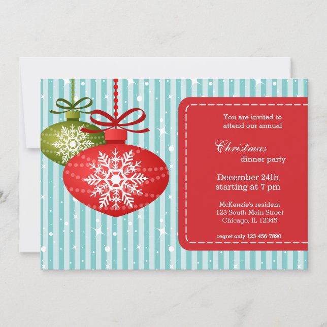 Invitación Navidades Snowflakes (Anverso)
