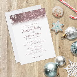Invitación Navidades Snowflakes Dusty Rosa