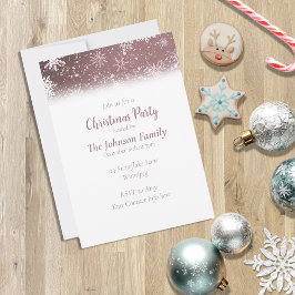 Invitación Navidades Snowflakes Dusty Rosa