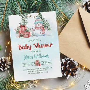 Invitación Navidades Snowman Fiesta Baby Shower