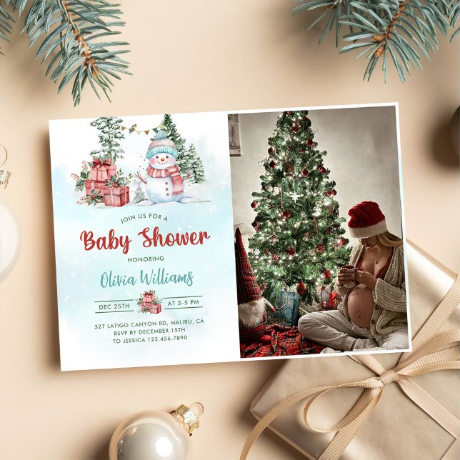 Invitación Navidades Snowman Fiesta Baby Shower Foto (Subido por el creador)