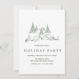 Invitación Navidades Snowy Fiesta de aldea