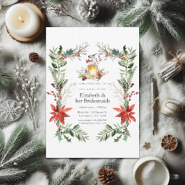 Invitación Navidades Snowy Pine & Spruce Bridesmaids Luncheon