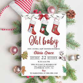 Invitación Navidades sock Fiesta Baby Shower