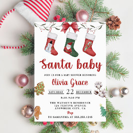 Invitación Navidades sock Fiesta Baby Shower
