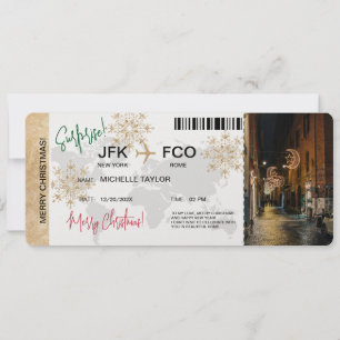 Invitación Navidades sorpresa abordando el billete de viaje c