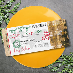 Invitación Navidades sorpresa abordando el billete de viaje c