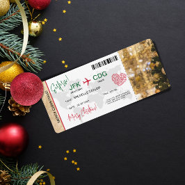 Invitación Navidades sorpresa abordando el billete de viaje c