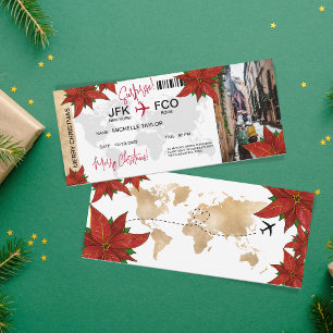 Invitación Navidades sorpresa abordando el billete de viaje c