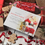 Invitación Navidades Splendor | Fiesta de vacaciones<br><div class="desc">Invitar a amigos, familiares o colegas a celebrar la temporada de navidades con estas elegantes invitaciones a la cena. Presentando los detalles de tu evento con letras de guión con un ilustracion acuarela de un tradicional claus santa sentado en espera de distribuir sus regalos. Todo el texto es fácil de...</div>