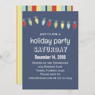 Invitación Navidades String Lights Whimsical Cute Typography