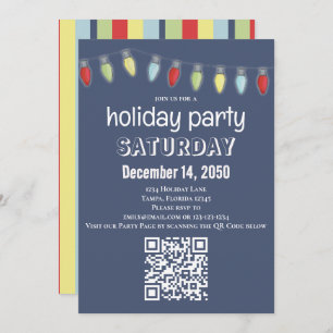 Invitación Navidades String Lights Whimsical Cute Typography