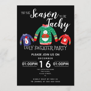 Invitación Navidades suéter fea fiesta evento de recaudación 