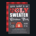 Invitación Navidades suéteres feos Fiesta Chalkboard Red<br><div class="desc">El diseño de la Invitación Roja del Fiesta de los Navidades suéteres feos. Se pueden encontrar productos más similares en Invitaciones de Parte de Navidades. Si tiene alguna pregunta,  no dude en ponerse en contacto conmigo.</div>