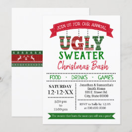 Invitación Navidades suéteres feos fiesta de oficina anual