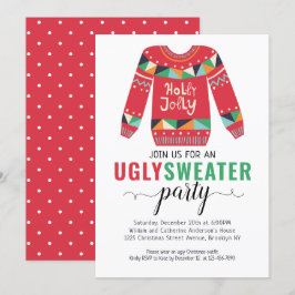 Invitación Navidades suéteres feos Holly Jolly Holiday Party