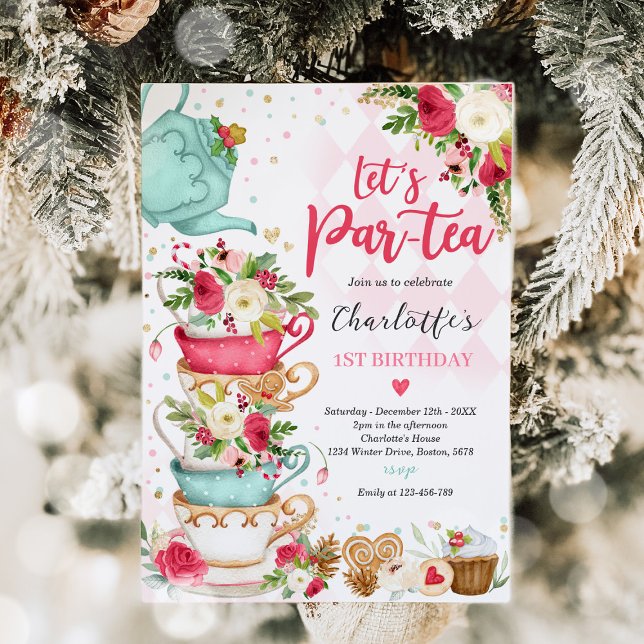 Invitación Navidades Tea Birthday Party Let's Par-tea (Subido por el creador)