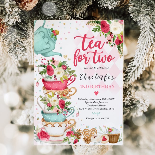Invitación Navidades Tea Birthday Party Tea Para Dos Fiestas (Subido por el creador)