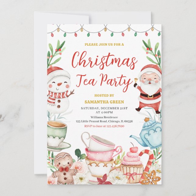 Invitación Navidades Tea Fiesta (Anverso)