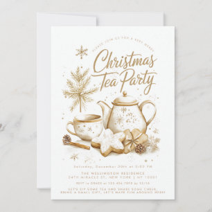 Invitación Navidades Tea Fiesta Minimalista Elegante