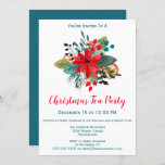 Invitación Navidades Tea Fiesta Winter Florals & Fruit<br><div class="desc">A sus huéspedes les encantará esta hermosa y única invitación del Tea Party Navidad que incluye un ramo acuático de flores de temporada,  bayas,  verduras y fruta. Puede personalizar fácilmente los detalles del evento.</div>