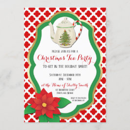 Invitación Navidades Tea Party Invitación, Té Navidades