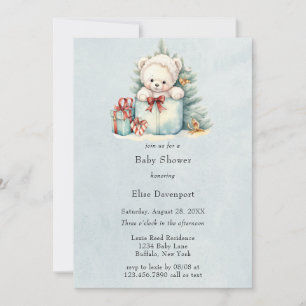 Invitación Navidades Teddy Bear Baby Shower