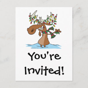 Invitación navidades tontos y graciosos personalizado de alce