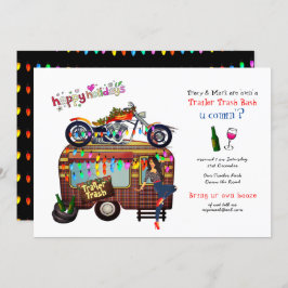 Invitación Navidades TRAILER TRASH BASH Funny Fiesta