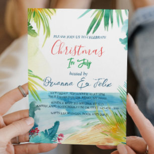 Invitación Navidades Tropicales De I En Julio