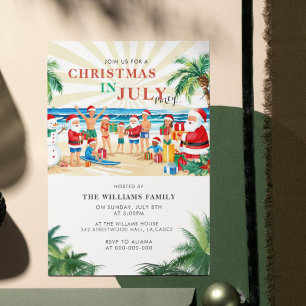 Invitación Navidades tropicales divertidos en julio Fiesta de