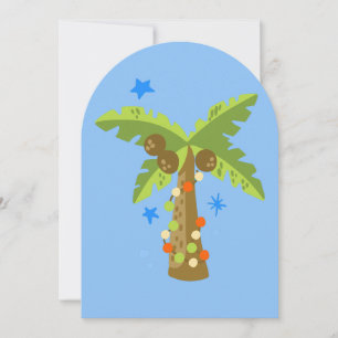 Invitación navidades tropicales july palmeras verano navidad