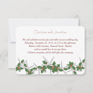 Invitación Navidades tropicales Pequeño Starfish Holly Boda