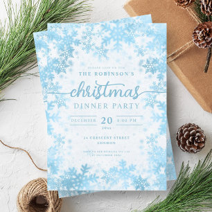 Invitación Navidades turquesa de invierno moderno