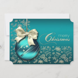 Invitación Navidades turquesa Fiesta Navidades Bauble