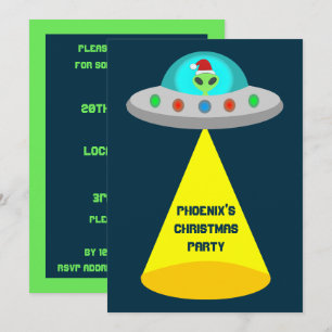 Invitación Navidades UFO Ho Ho Alien Flying Saucer