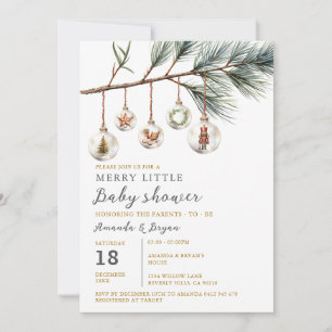 Invitación Navidades Un Pequeño Y Feliz Bauble De Vidrio De B