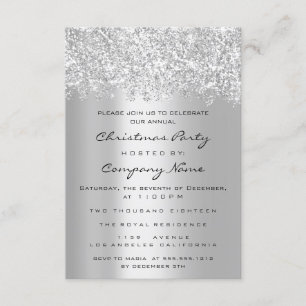 Invitación Navidades Vacaciones Año Nuevo Fiesta Purpurina Pl