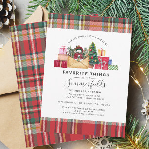 Invitación Navidades Vacaciones Cosas favoritas modernas
