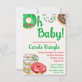 Invitación Navidades vacaciones Donut Bebé Sprinkle, ducha